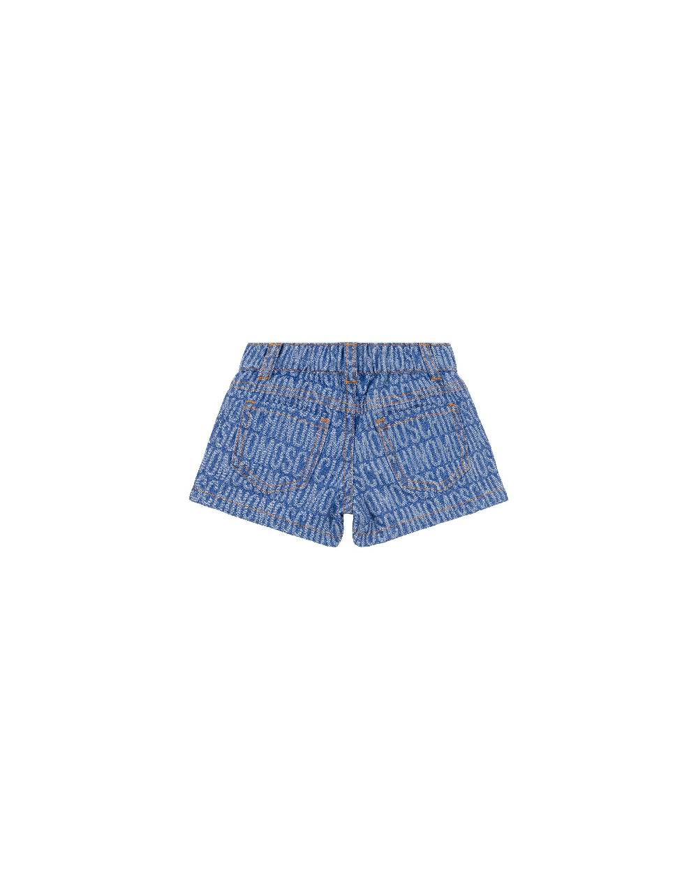 Love Moschino Short in denim Allover Logo In Linea