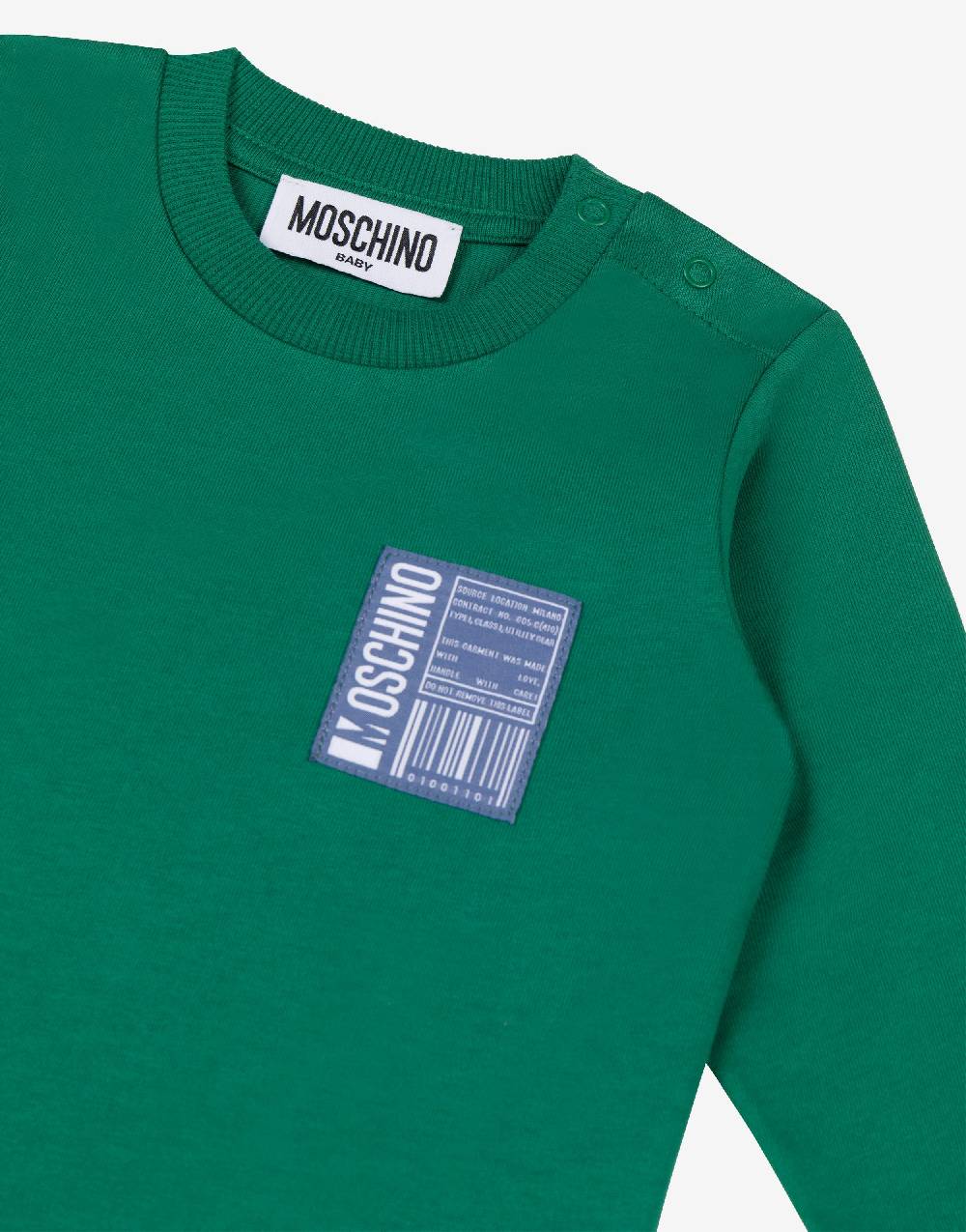 Love Moschino Felpa in cotone Barcode Patch Promozione Limitata