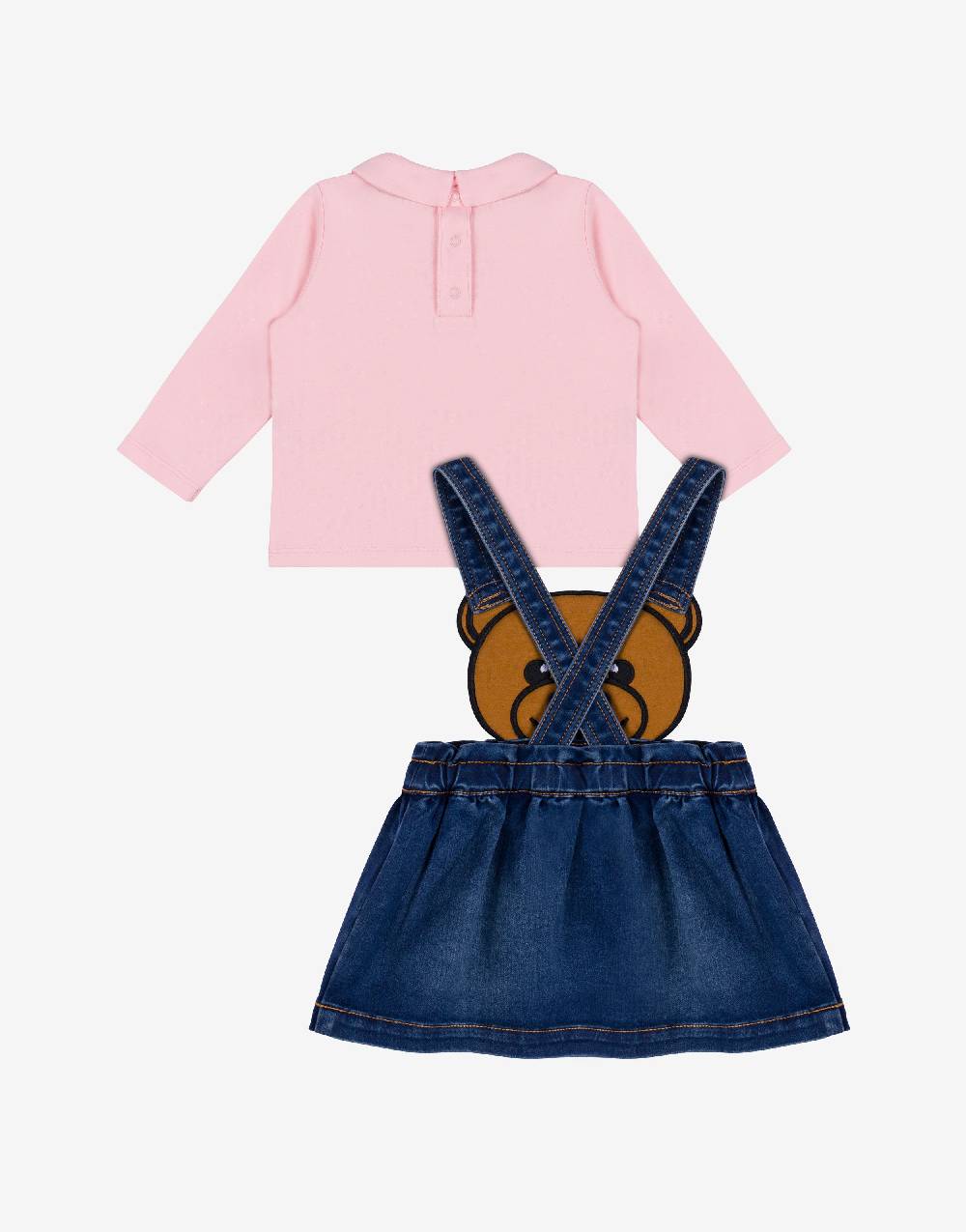 Love Moschino Completo blusa e gonna salopette Moschino Teddy Bear Moda