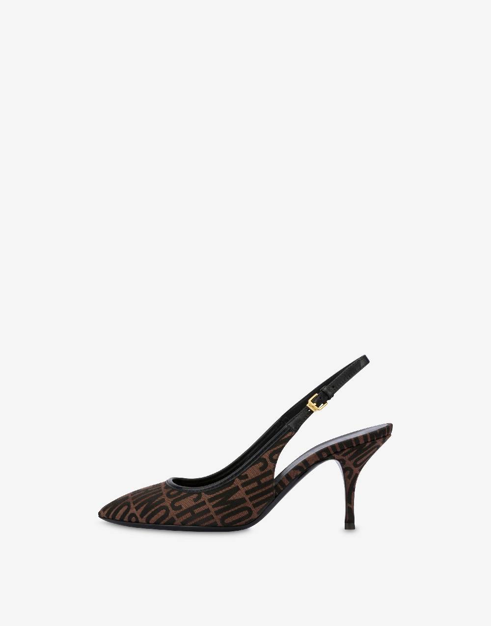 Love Moschino Slingback in nylon Allover Logo Qualità