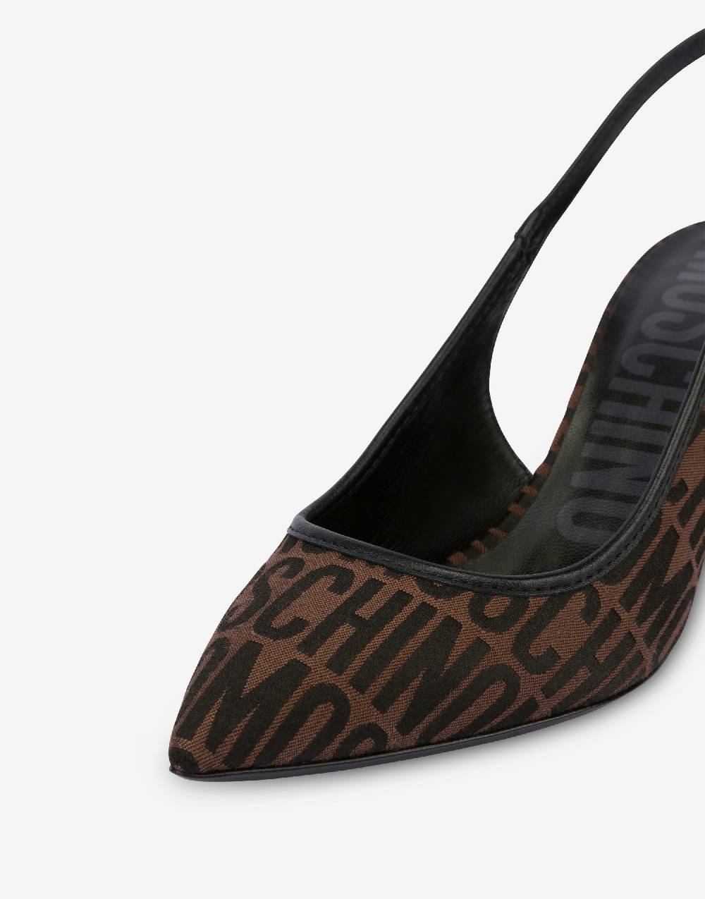 Love Moschino Slingback in nylon Allover Logo Qualità