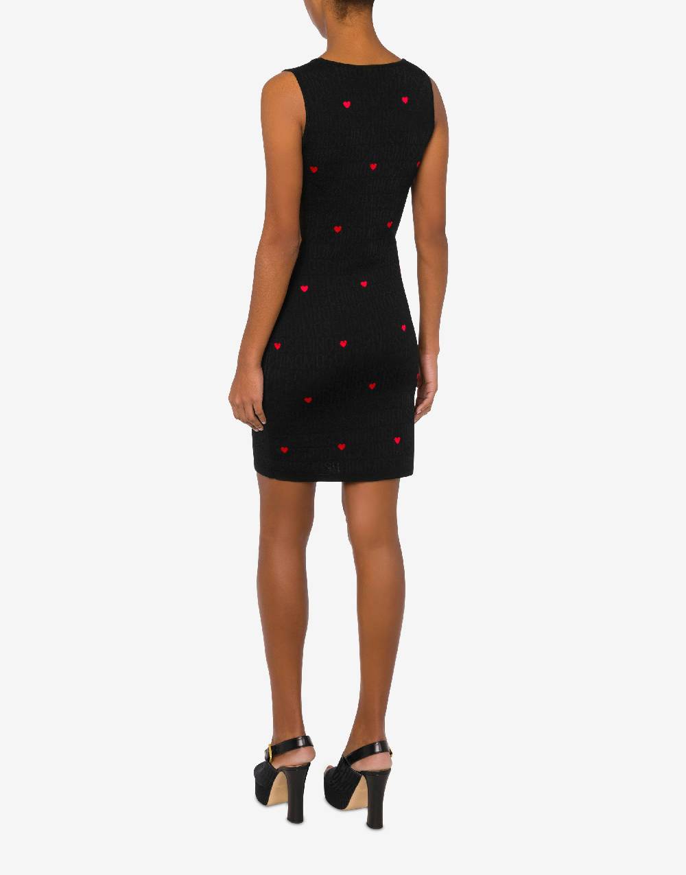 Love Moschino Abito in lana con cuori Allover Logo Offerta Anniversario