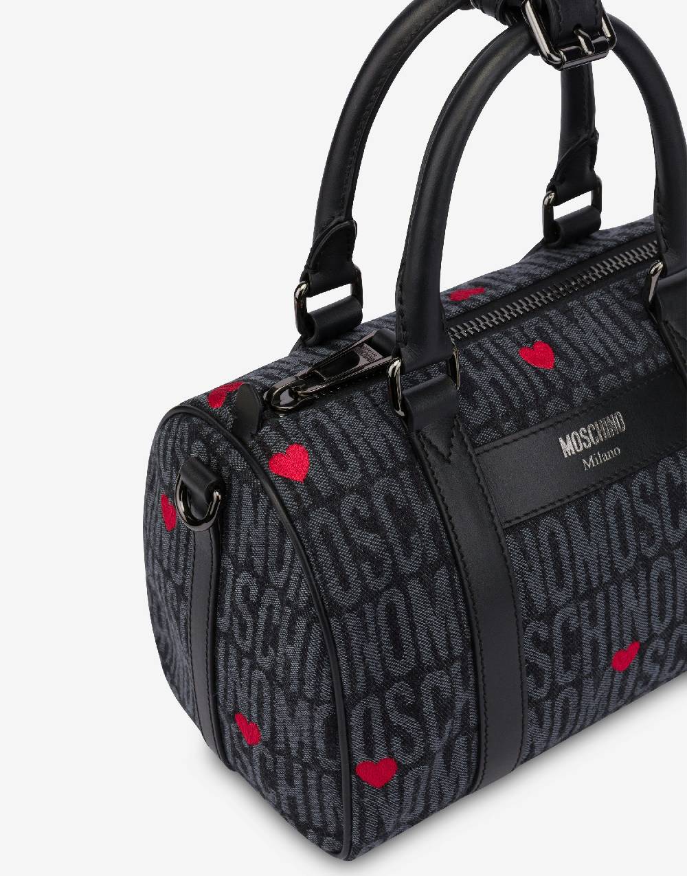 Love Moschino Borsa a bauletto con cuori Allover Logo Promozione Limitata