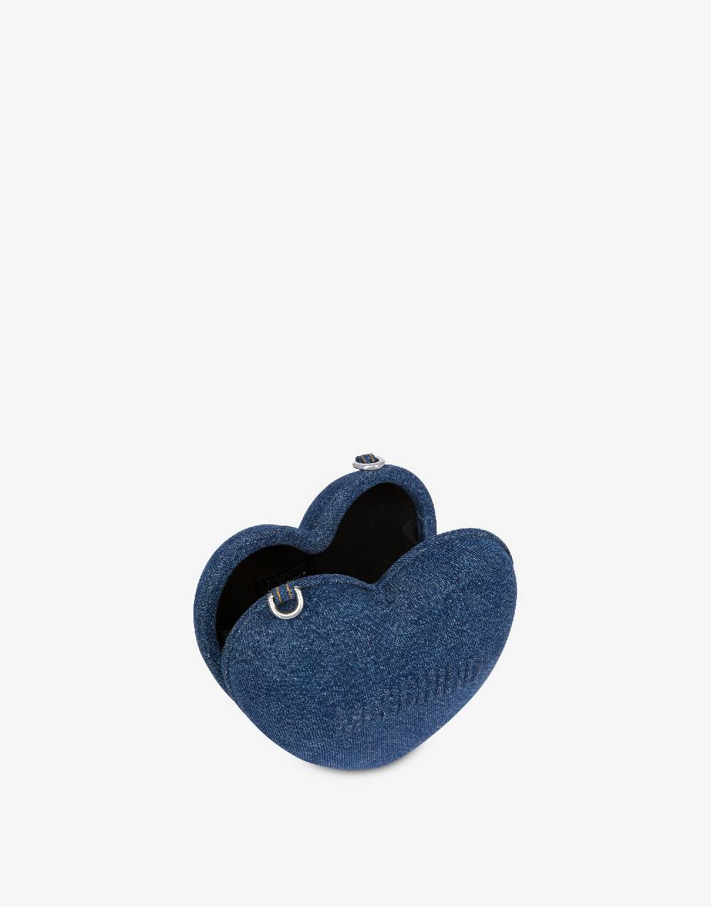 Love Moschino Moschino Heartbeat bag in denim con logo Vendita Calda