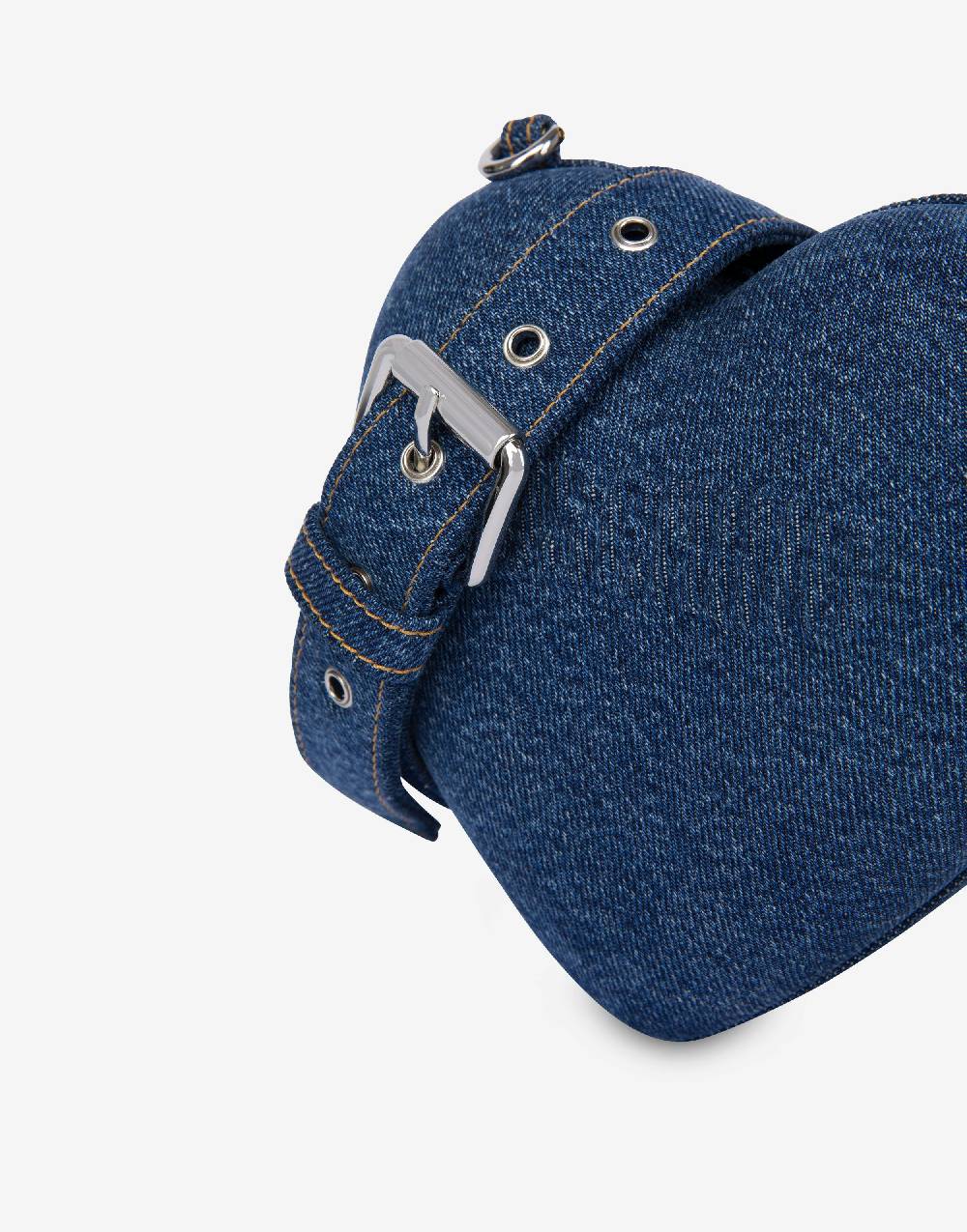 Love Moschino Moschino Heartbeat bag in denim con logo Vendita Calda