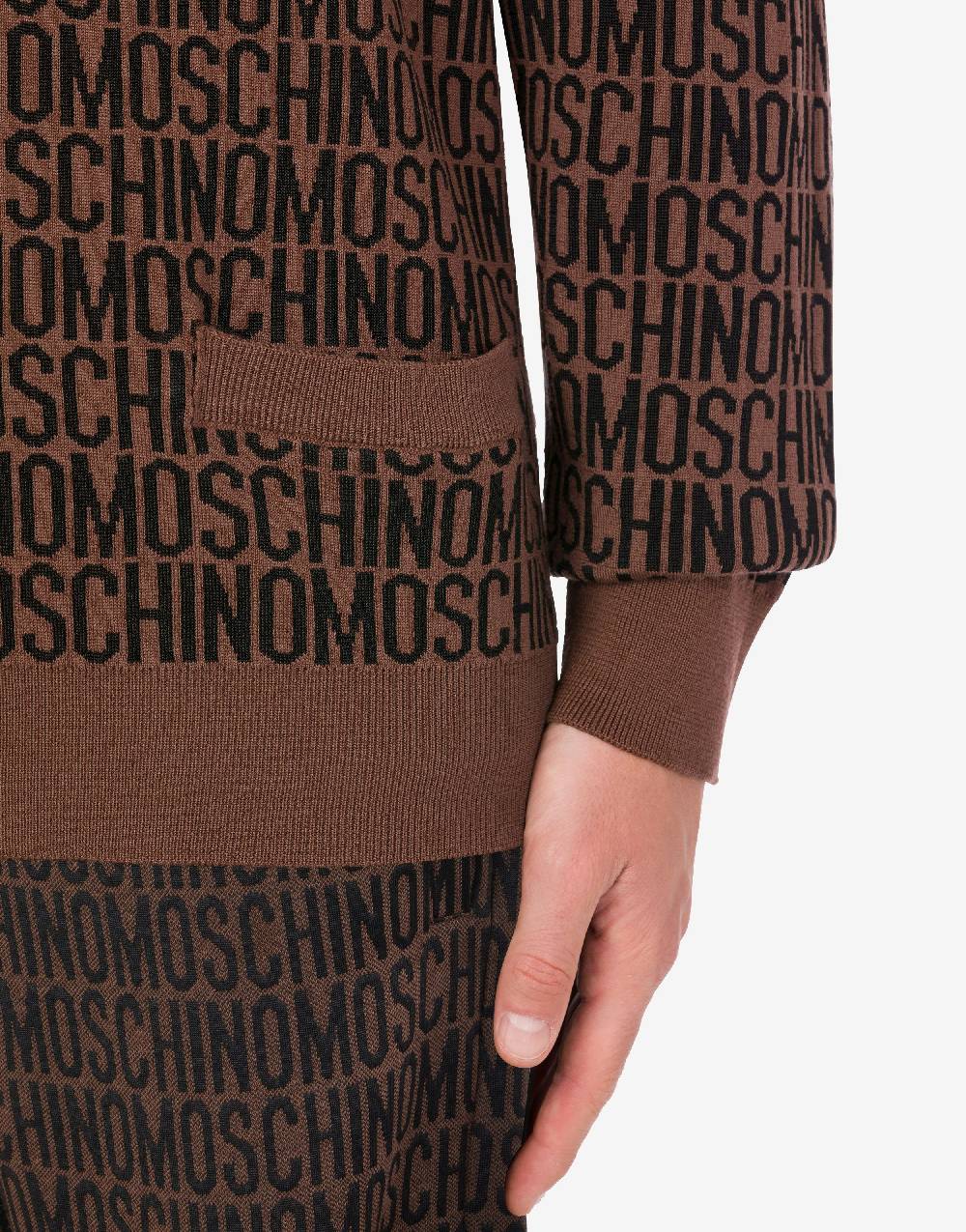 Love Moschino Cardigan in lana jacquard Allover Logo Soddisfazione Garantita
