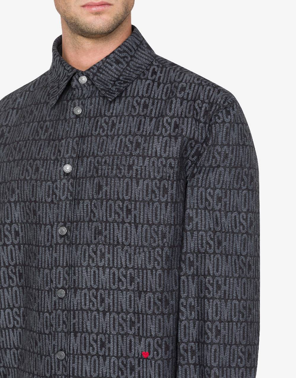 Love Moschino Camicia in denim Allover Logo Acquista Ora
