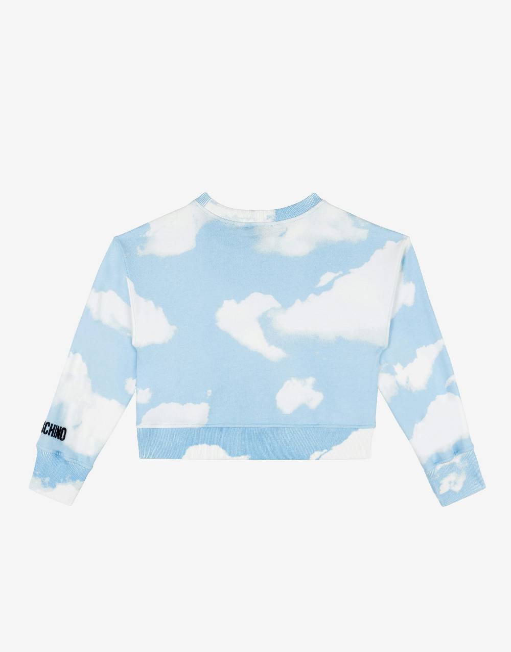 Love Moschino Felpa in cotone Allover Clouds Offerte