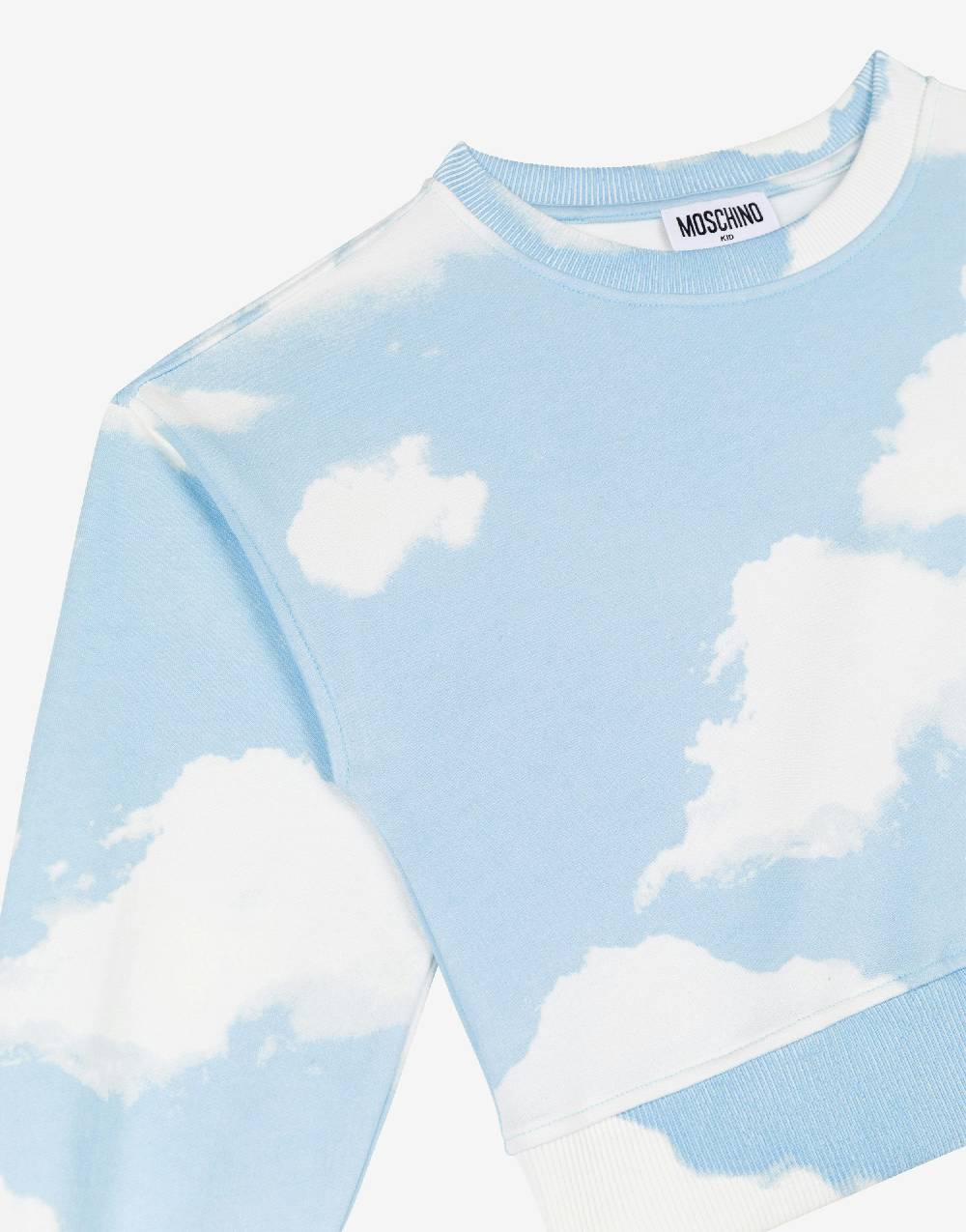 Love Moschino Felpa in cotone Allover Clouds Offerte