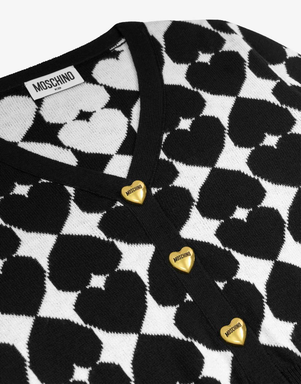 Love Moschino Cardigan in misto lana e cotone Jacquard Hearts 2025