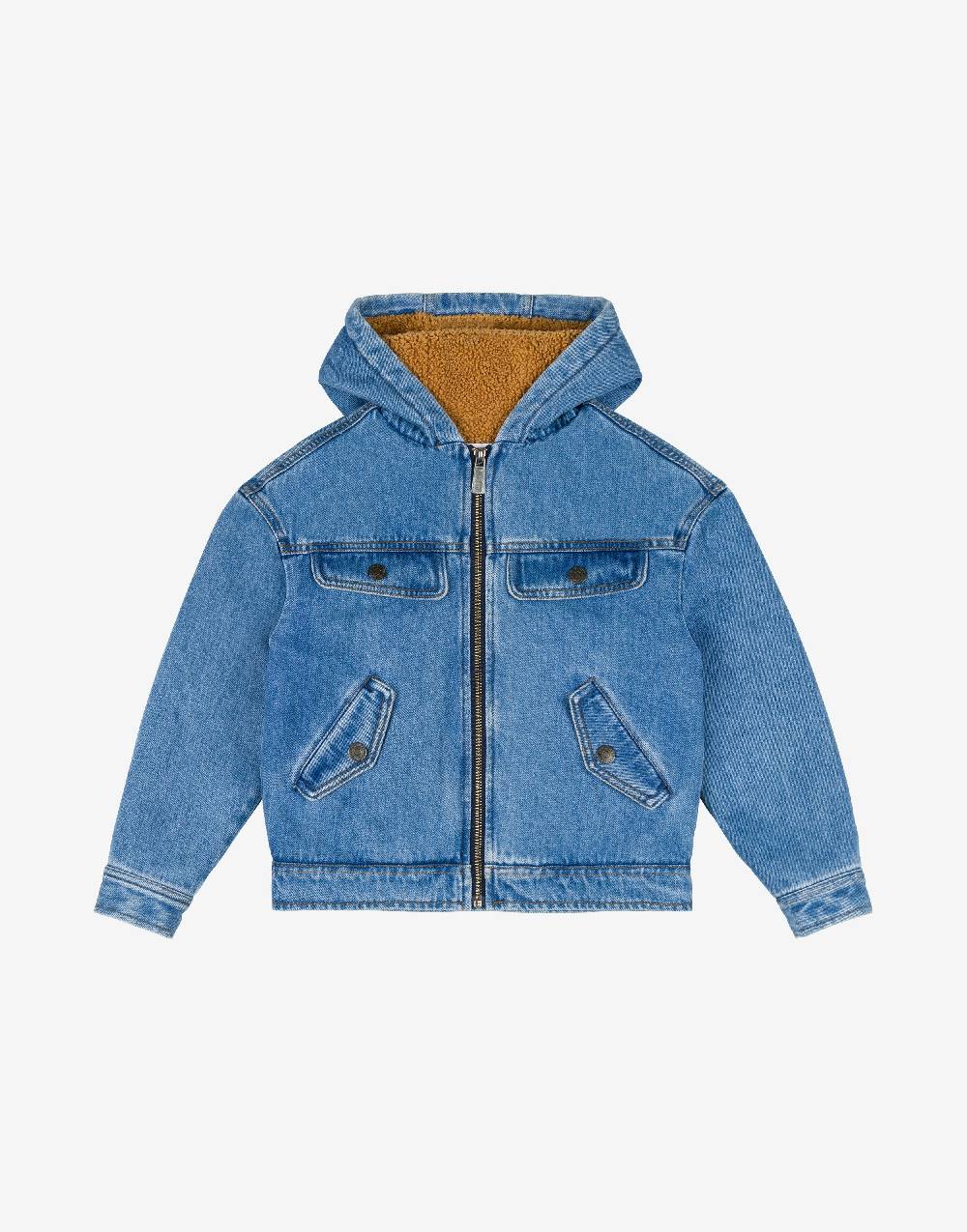 Love Moschino Giacca in denim con cappuccio Embossed Logo Fornitura limitata