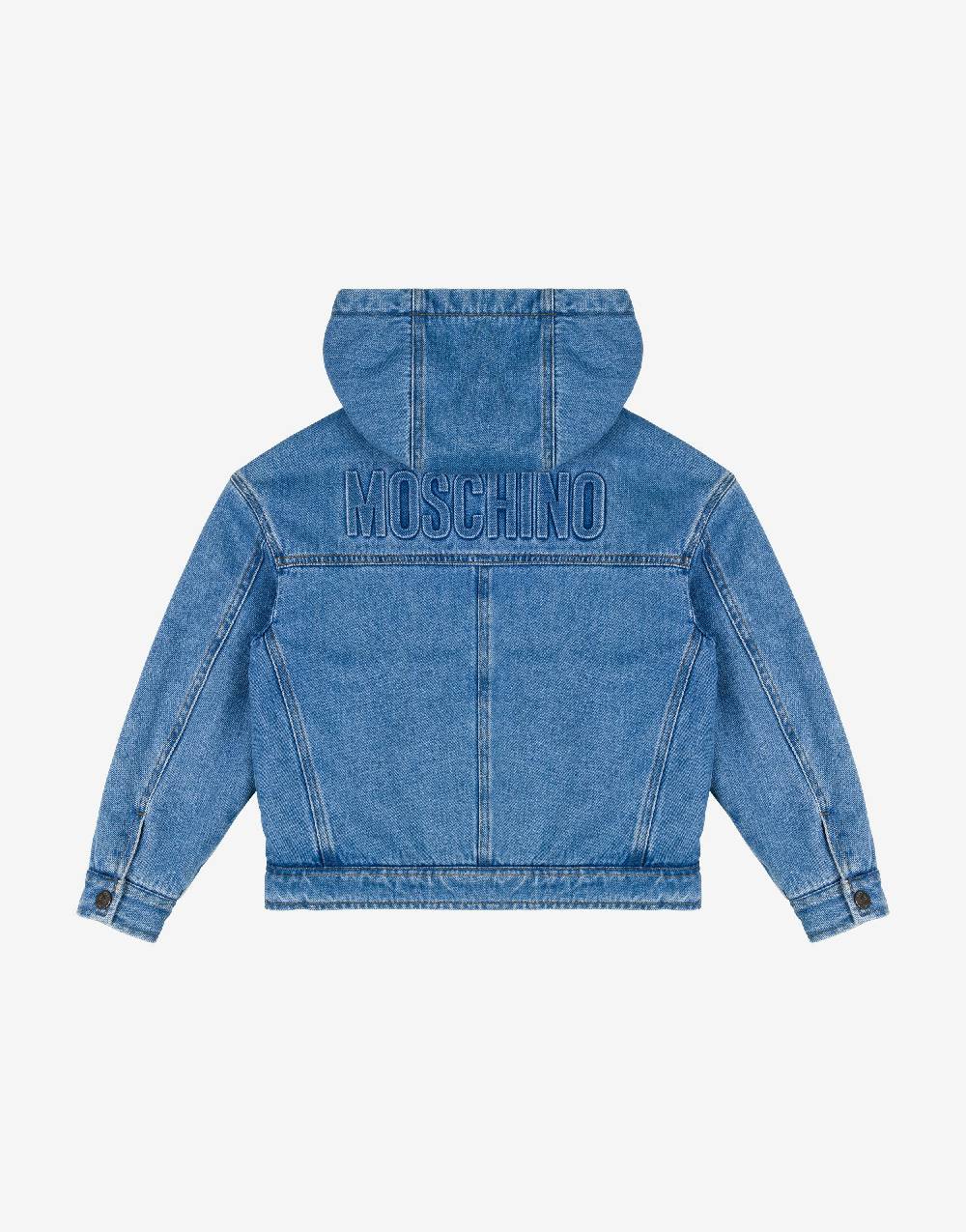 Love Moschino Giacca in denim con cappuccio Embossed Logo Fornitura limitata