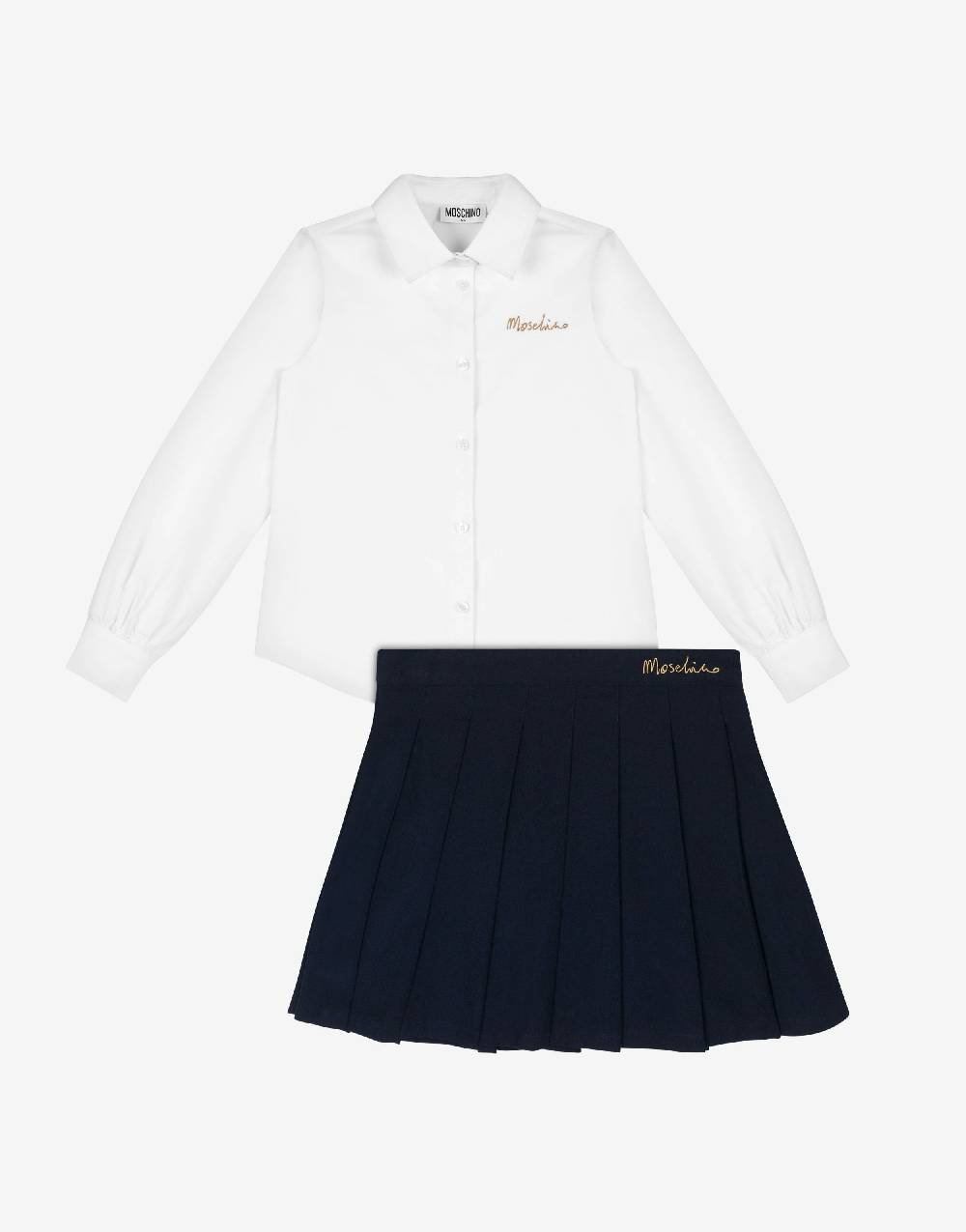 Love Moschino Completo camicia e gonna in flanella Logo Embroidery Offerta Anniversario