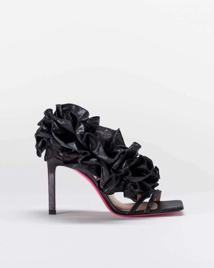LUCIANO PADOVAN ROUCHE LINE SANDALO EMILY TESSUTO LUREX NERO 2025