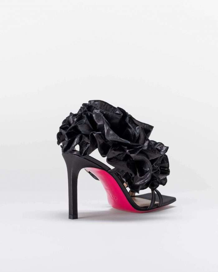 LUCIANO PADOVAN ROUCHE LINE SANDALO EMILY TESSUTO LUREX NERO 2025