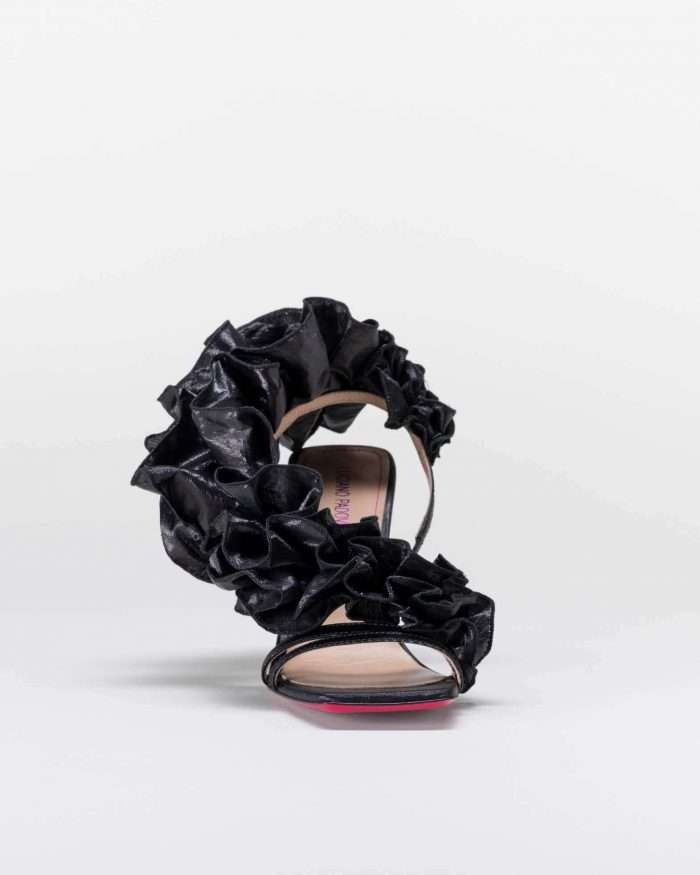 LUCIANO PADOVAN ROUCHE LINE SANDALO EMILY TESSUTO LUREX NERO 2025