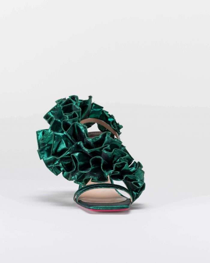 LUCIANO PADOVAN SANDALO EMILY TESSUTO LUREX VERDE Italy