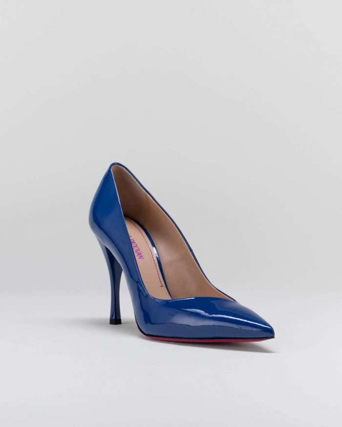 LUCIANO PADOVAN SIMPLE LINE Décolleté Robin PELLE VERNICIATA BLU In Linea