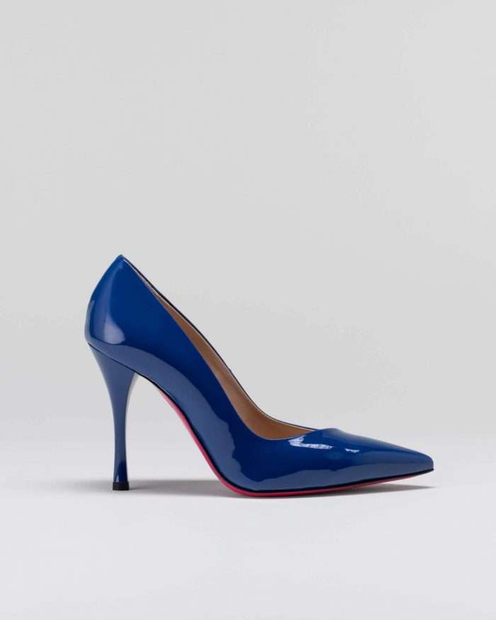 LUCIANO PADOVAN SIMPLE LINE Décolleté Robin PELLE VERNICIATA BLU In Linea