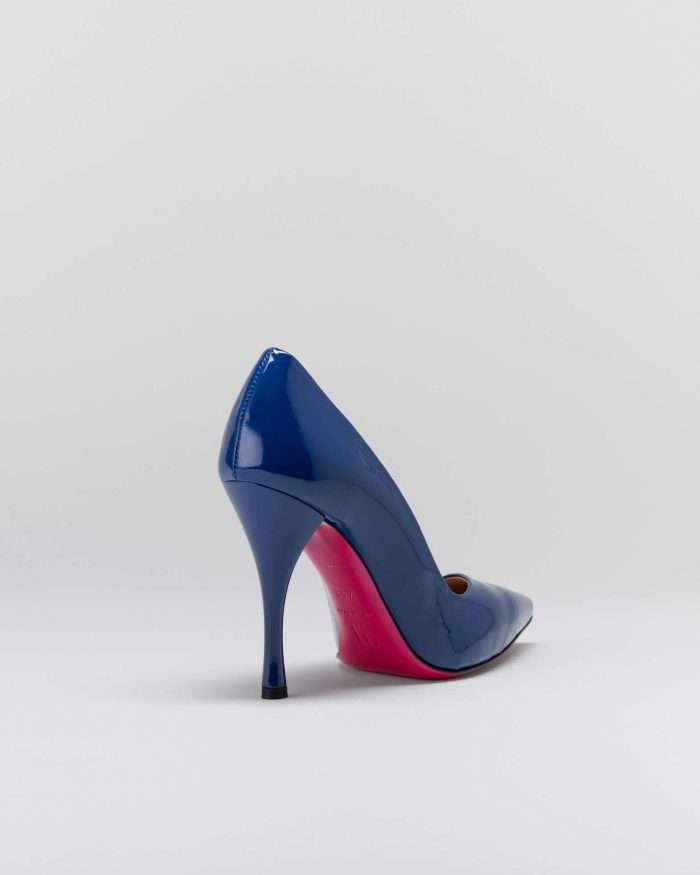 LUCIANO PADOVAN SIMPLE LINE Décolleté Robin PELLE VERNICIATA BLU In Linea