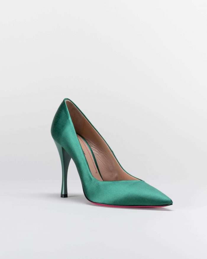 LUCIANO PADOVAN SIMPLE LINE DÉCOLLETÉ ROBIN RASO VERDE Nuovo