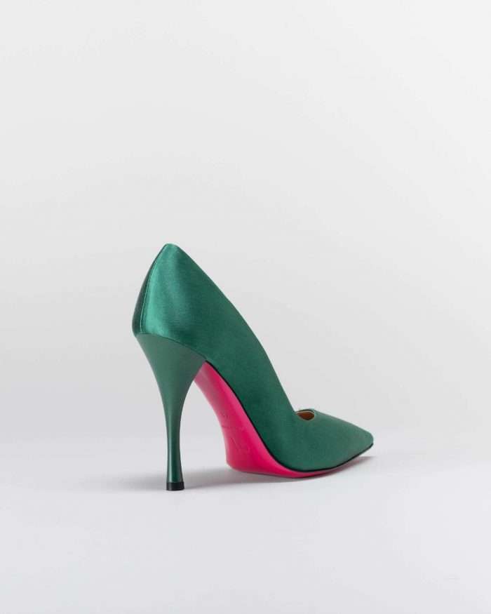 LUCIANO PADOVAN SIMPLE LINE DÉCOLLETÉ ROBIN RASO VERDE Nuovo