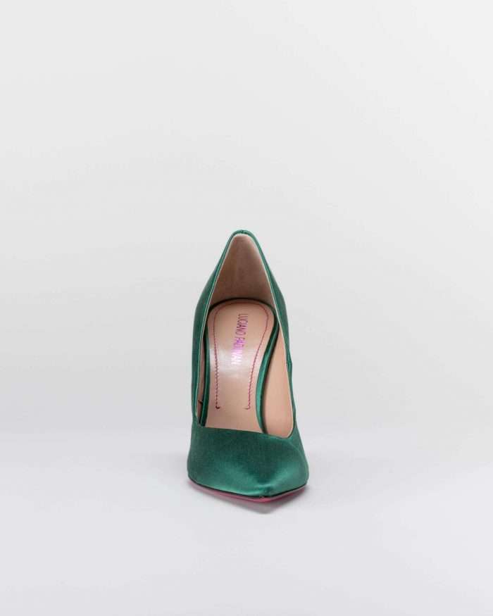 LUCIANO PADOVAN SIMPLE LINE DÉCOLLETÉ ROBIN RASO VERDE Nuovo