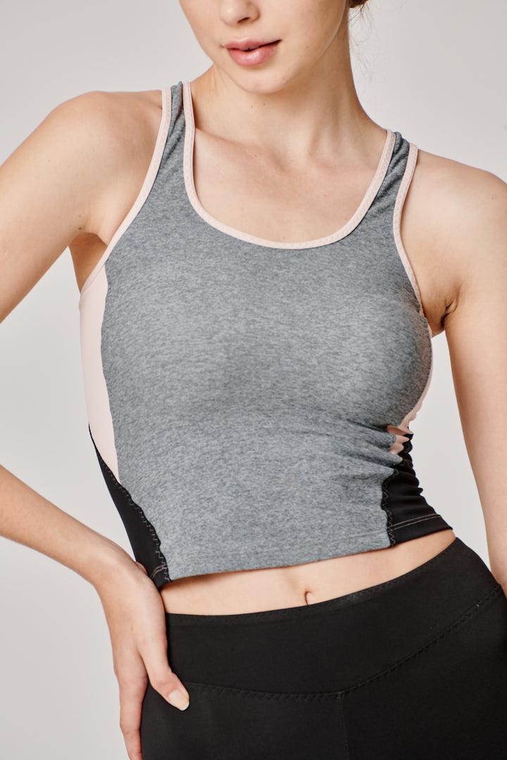 Sàpopa Classy Grey-Pink Crop Top Consegna Veloce