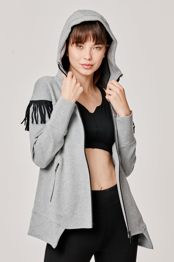 Sàpopa Kiwi Grey Fringe Sweatshirt Offerte