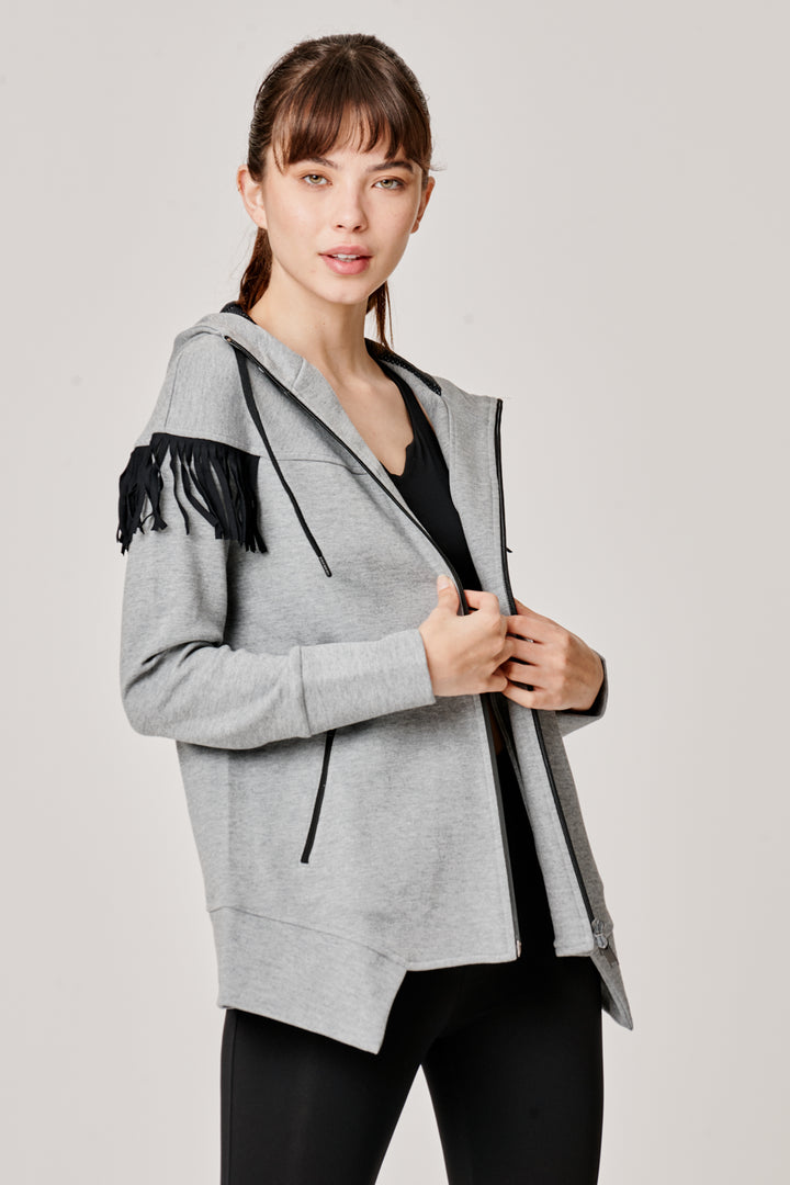 Sàpopa Kiwi Grey Fringe Sweatshirt Italy