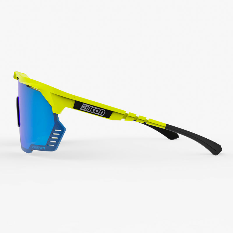 Scicon Aeroshade Kunken Occhiali Ciclismo Giallo Fluo/Blu Vendite Flash