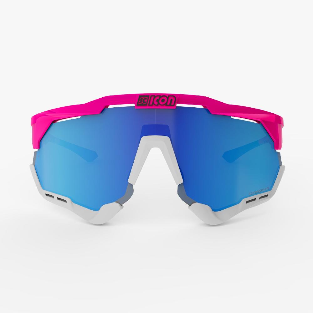 Scicon Aeroshade XL Occhiali Ciclismo Rosa Fluo/Blu In Linea