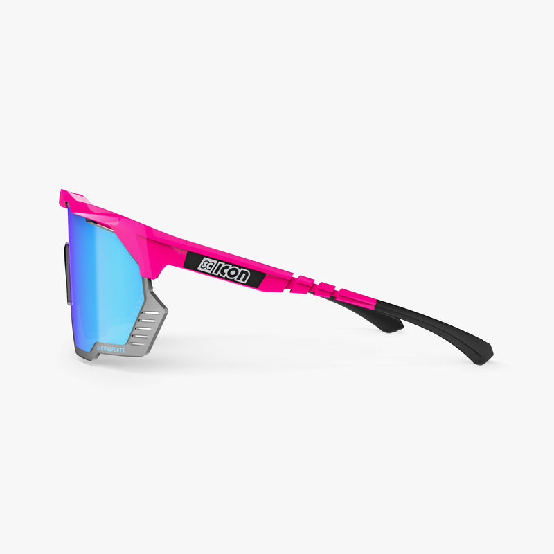 Scicon Aeroshade Kunken Occhiali Ciclismo Rosa Fluo/Blu Nuovo