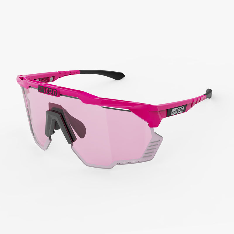 Scicon Aeroshade Kunken Occhiali Ciclismo Rosa Fluo/Blu Nuovo
