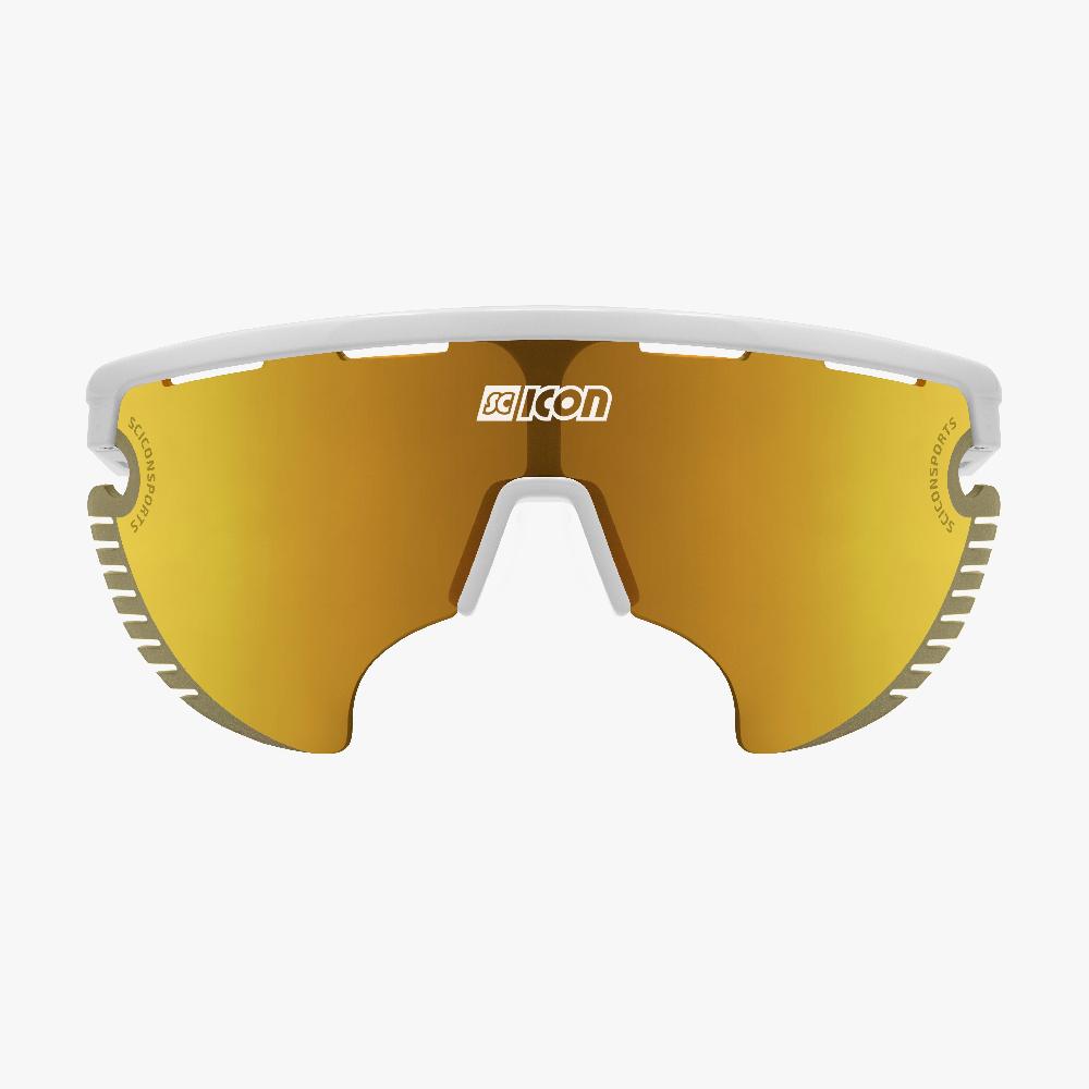 Scicon Occhiali Sportivi Aerowing Lamon Bianchi/Lente Bronzo Specchiata 2025