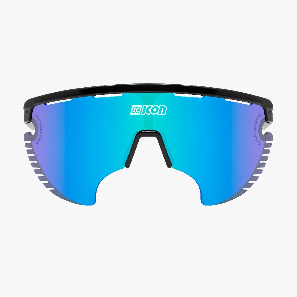 Scicon Occhiali Sportivi Aerowing Lamon Neri/ Lente Blu Specchiata Promozione