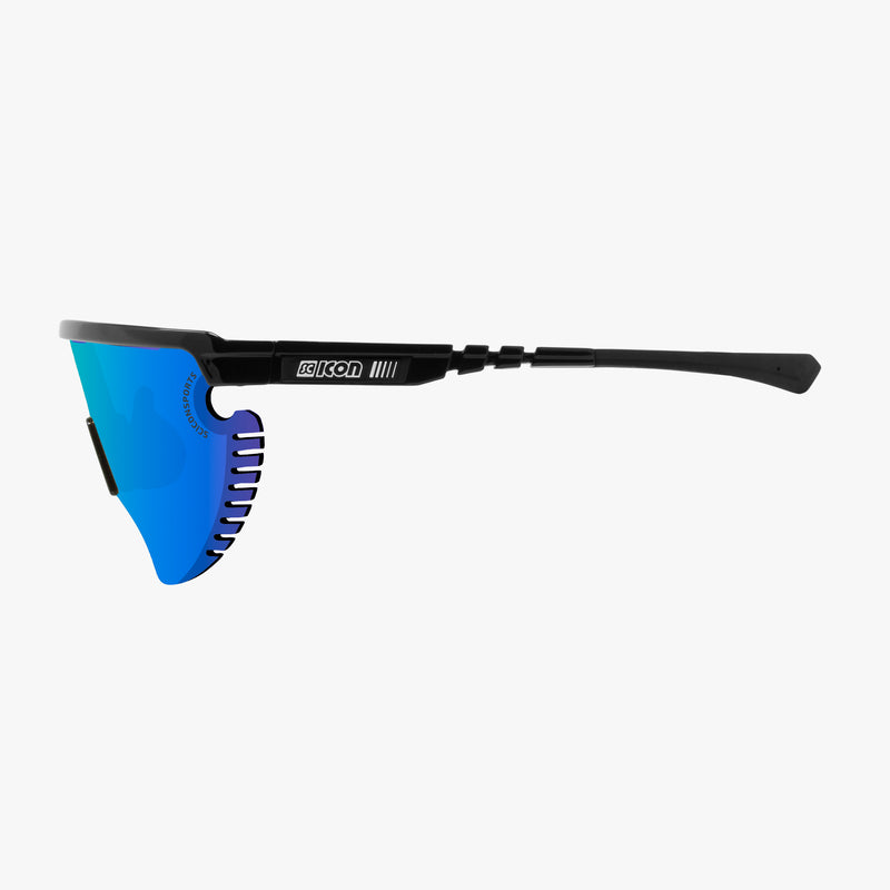 Scicon Occhiali Sportivi Aerowing Lamon Neri/ Lente Blu Specchiata Promozione