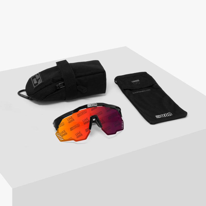 Scicon Occhiali Sportivi Aeroshade Kunken Nero Bianco/Lenti Rosse Economico