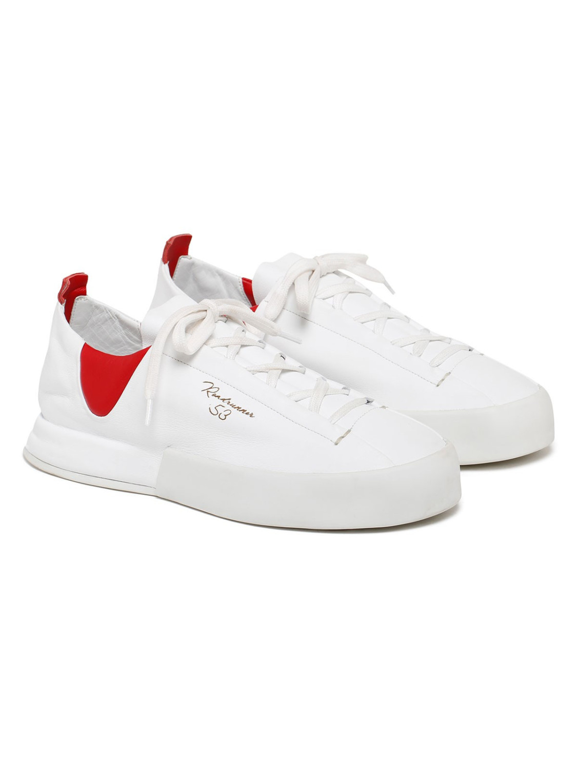 ﻿Silvano Sassetti Sneakers Lavelli bianco e rosso Vendita Economica