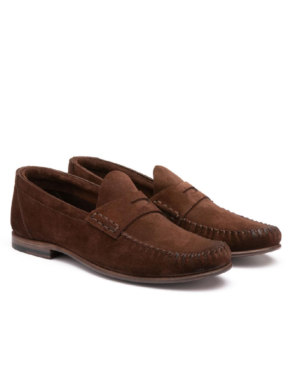 Silvano Sassetti Mocassini Penny in suede marrone Vendite Flash