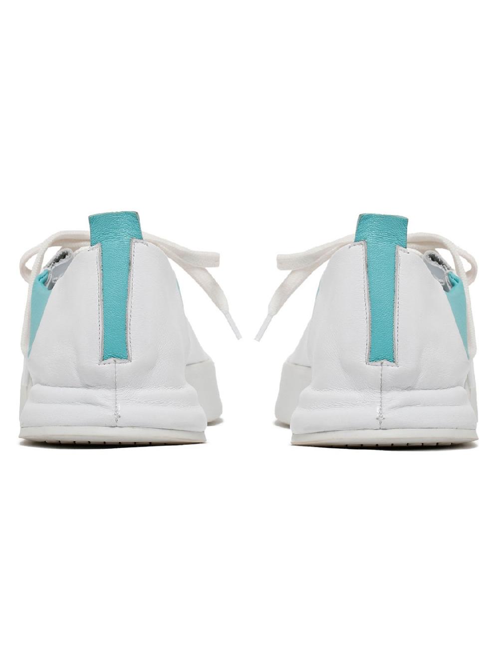 Silvano Sassetti Sneakers Jegher bianche e acquamarina Nuova