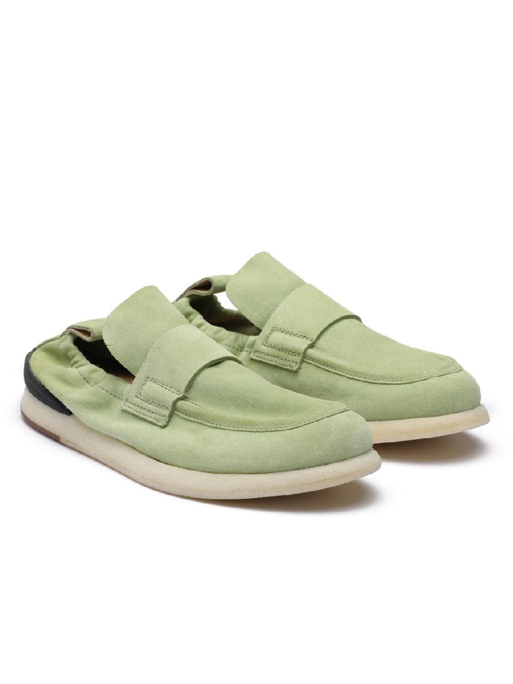 Silvano Sassetti Mocassini in suede verde chiaro Spedizione Gratuita