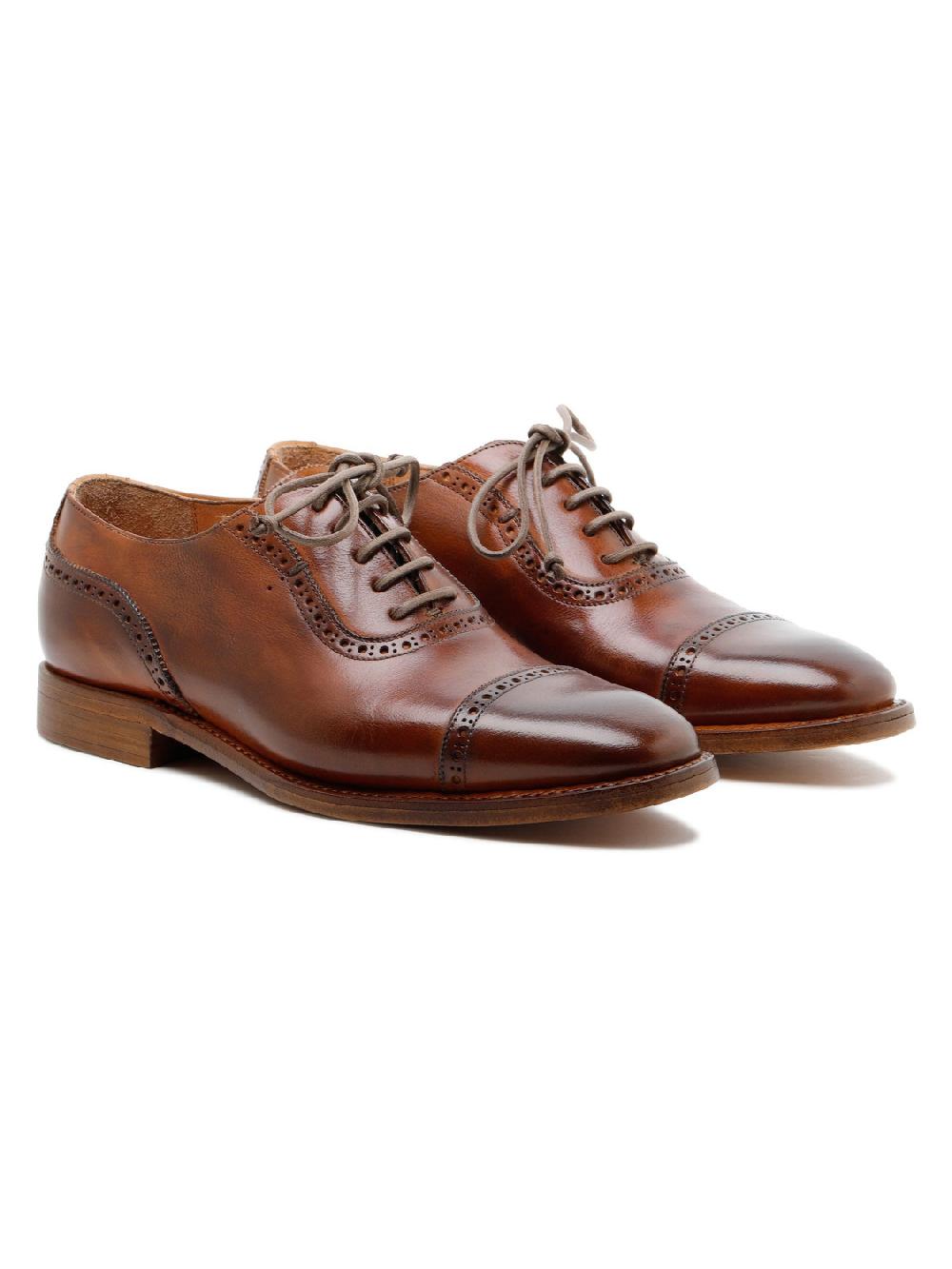 Silvano Sassetti Scarpe stringate Lione in pelle marrone Sottocosto