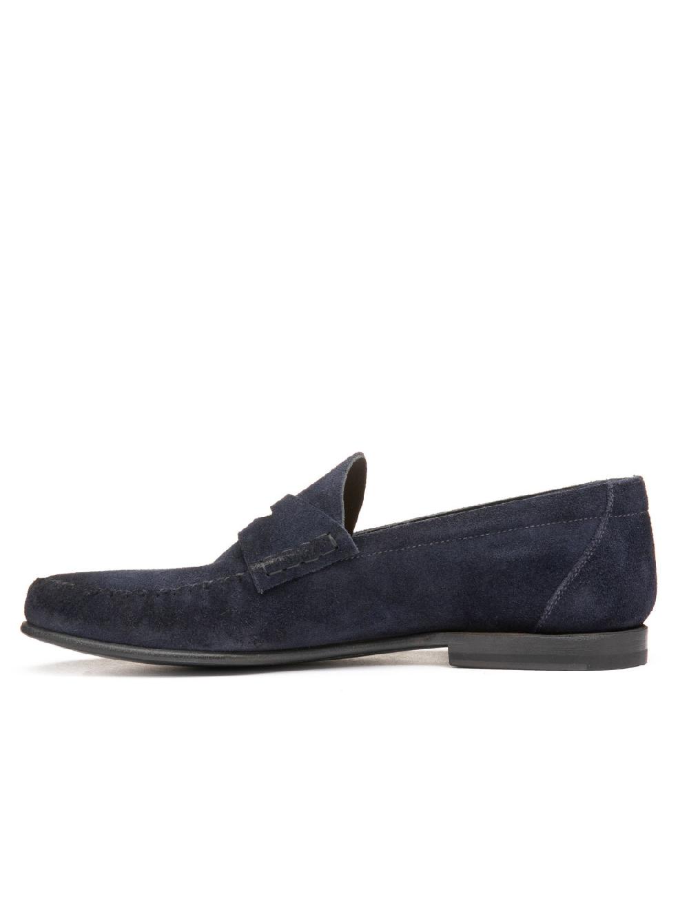 Silvano Sassetti Mocassini Penny in suede navy Presa