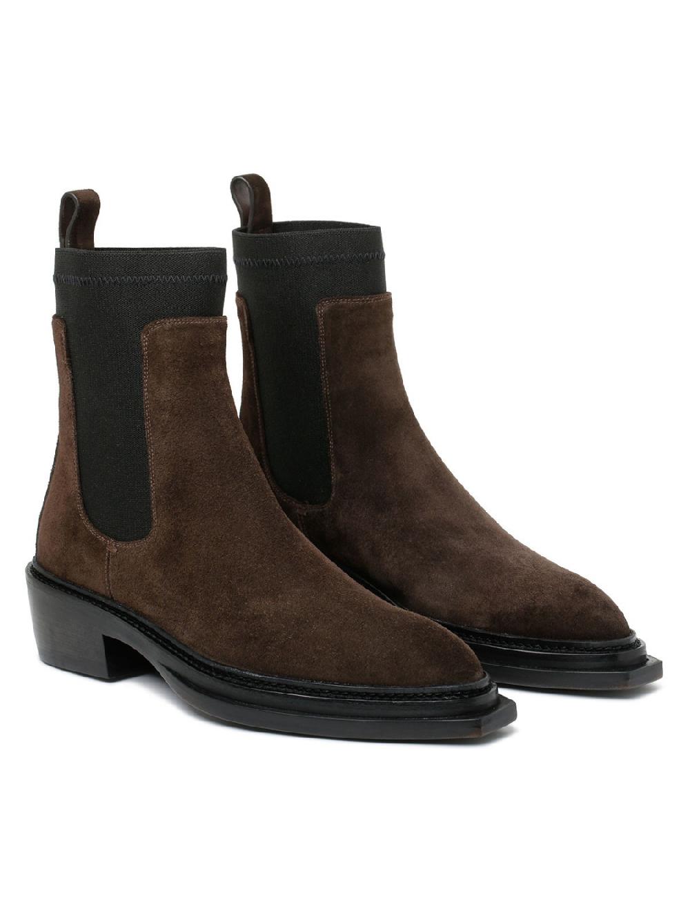 Silvano Sassetti Stivaletti in suede marrone scuro Vendita Economica