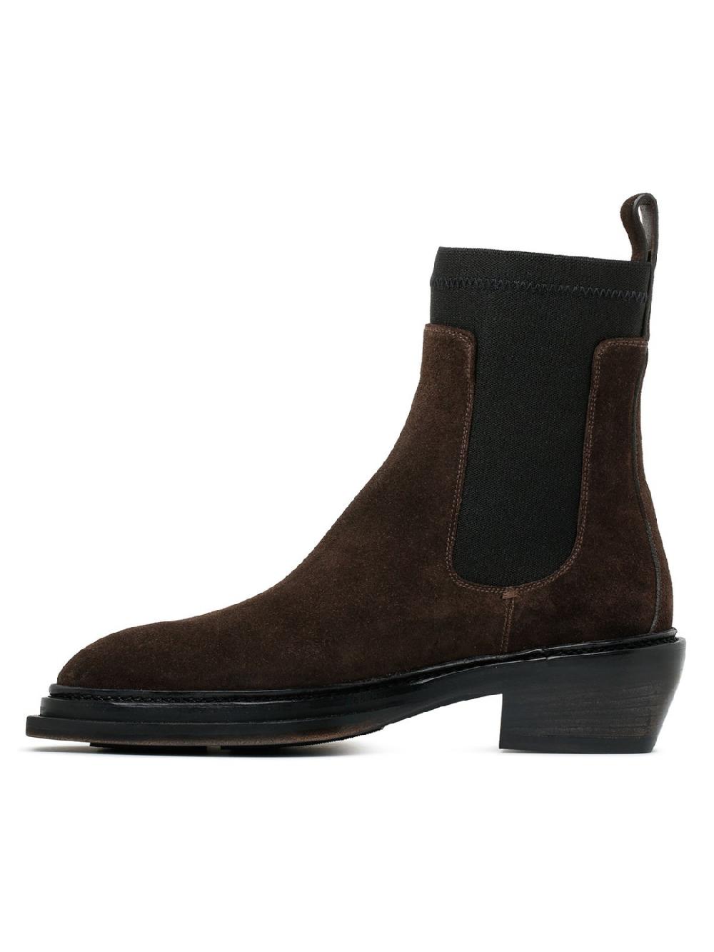 Silvano Sassetti Stivaletti in suede marrone scuro Vendita Economica
