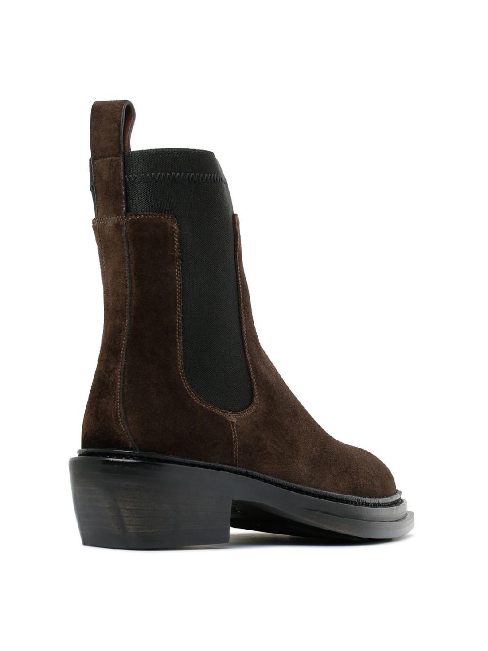Silvano Sassetti Stivaletti in suede marrone scuro Vendita Economica