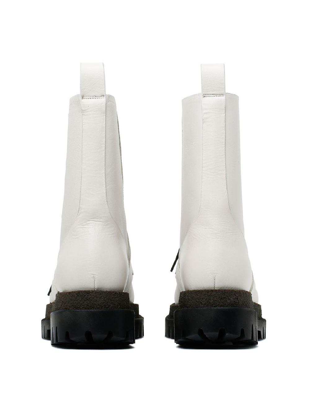 Silvano Sassetti Anfibi di colore bianco Saldi Di Fabbrica