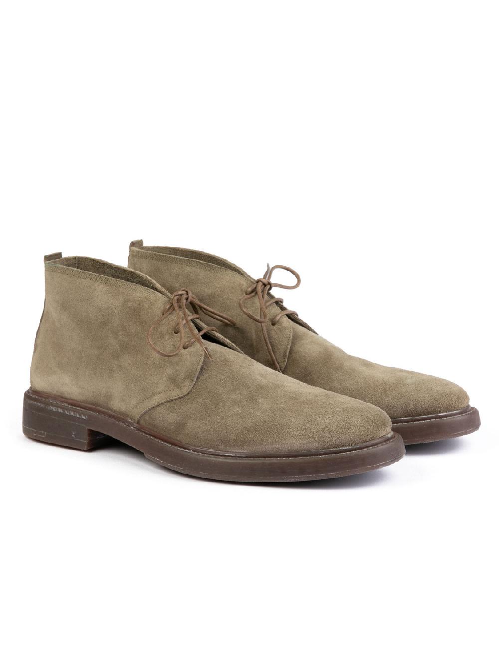 Silvano Sassetti Polacchini in suede color tortora Nuova