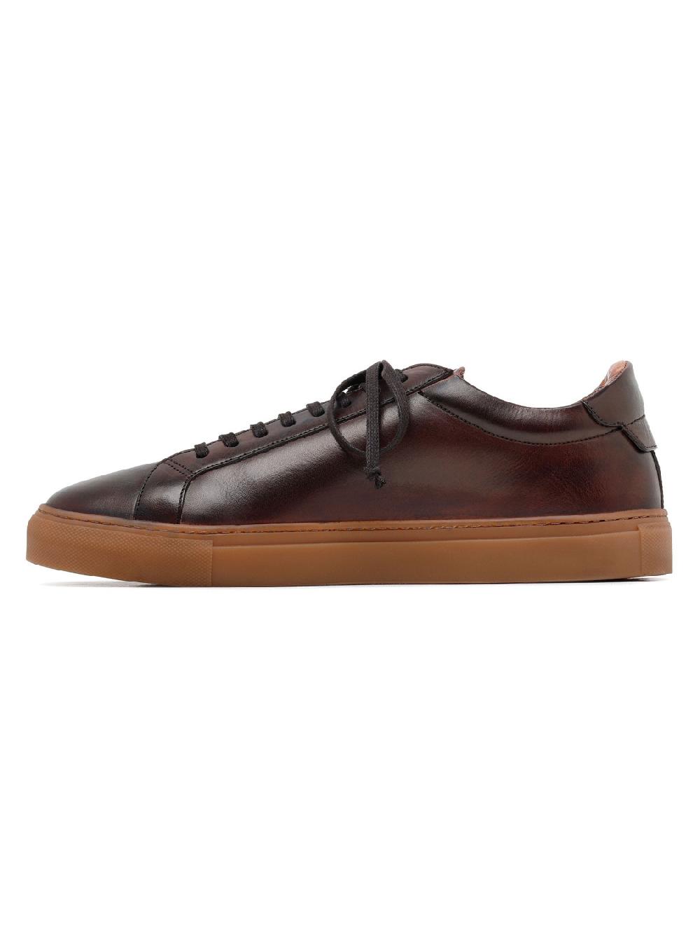 Silvano Sassetti Sneaker Romilly in pelle marrone scuro In Linea